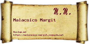 Malacsics Margit névjegykártya